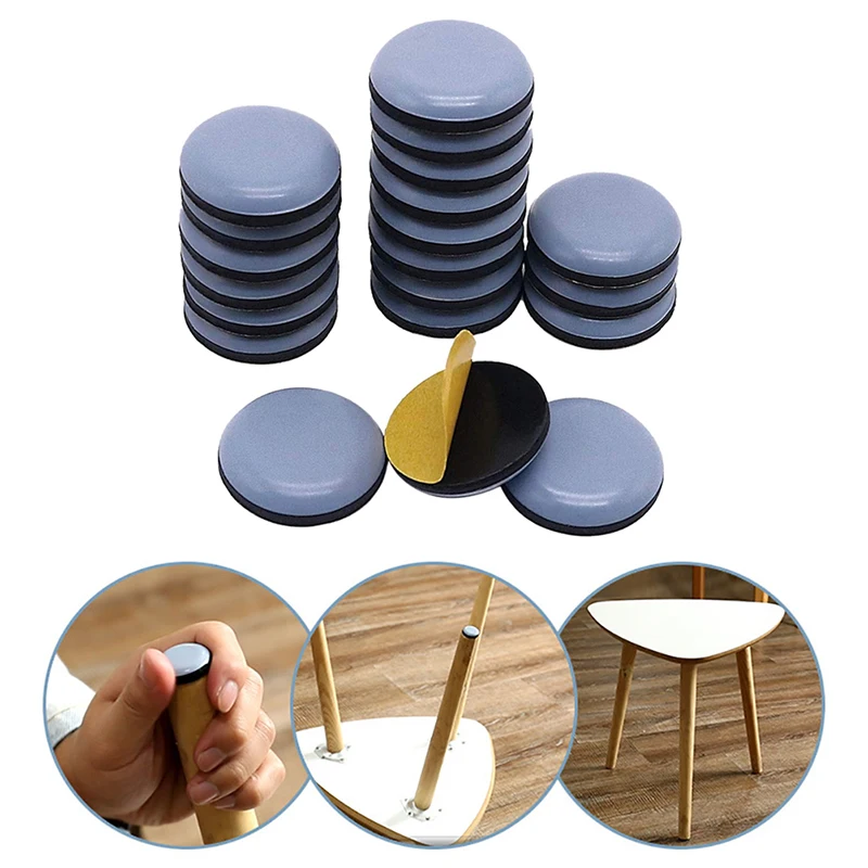

4/8pcs Furniture Legs Pads Sliders Self-Adhesive Moving Glides Mover Pads For Tables Sofas Chair Round Or Square Rubber Feet
