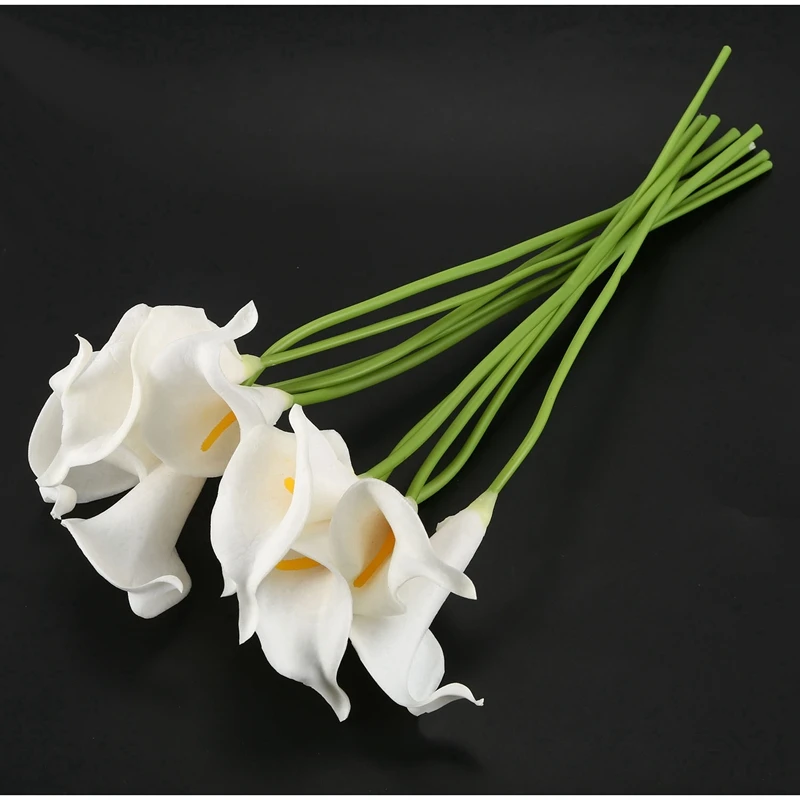 Calla Lily Свадебный букет для невесты 10 головок латексные настоящие на ощупь KC51