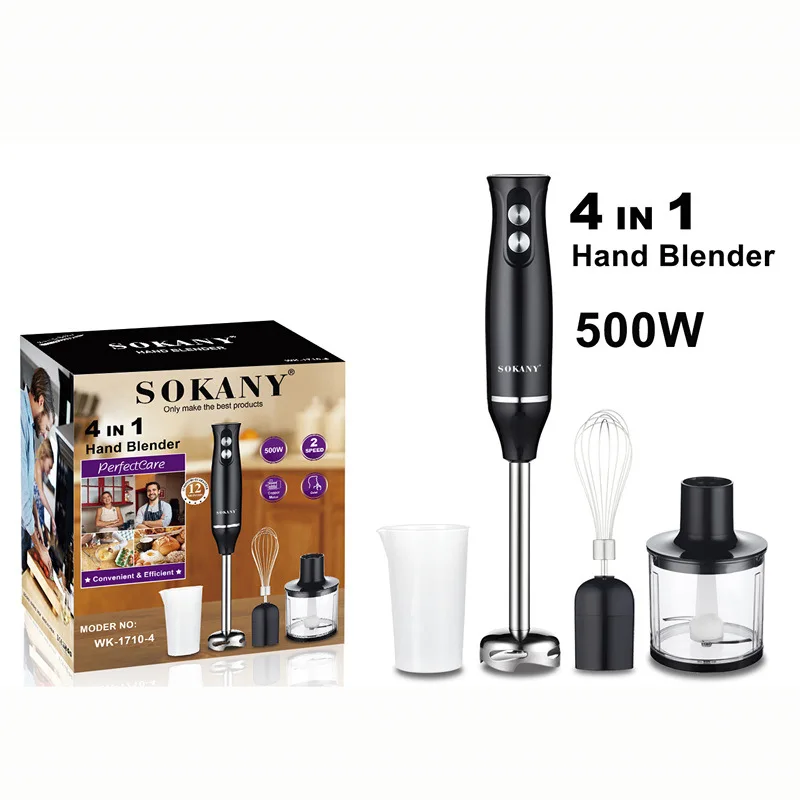 

Household multi-functional 4-in-1 blender, fruit juice processor, egg beater, auxiliary food machine, meat grinder, and cooking