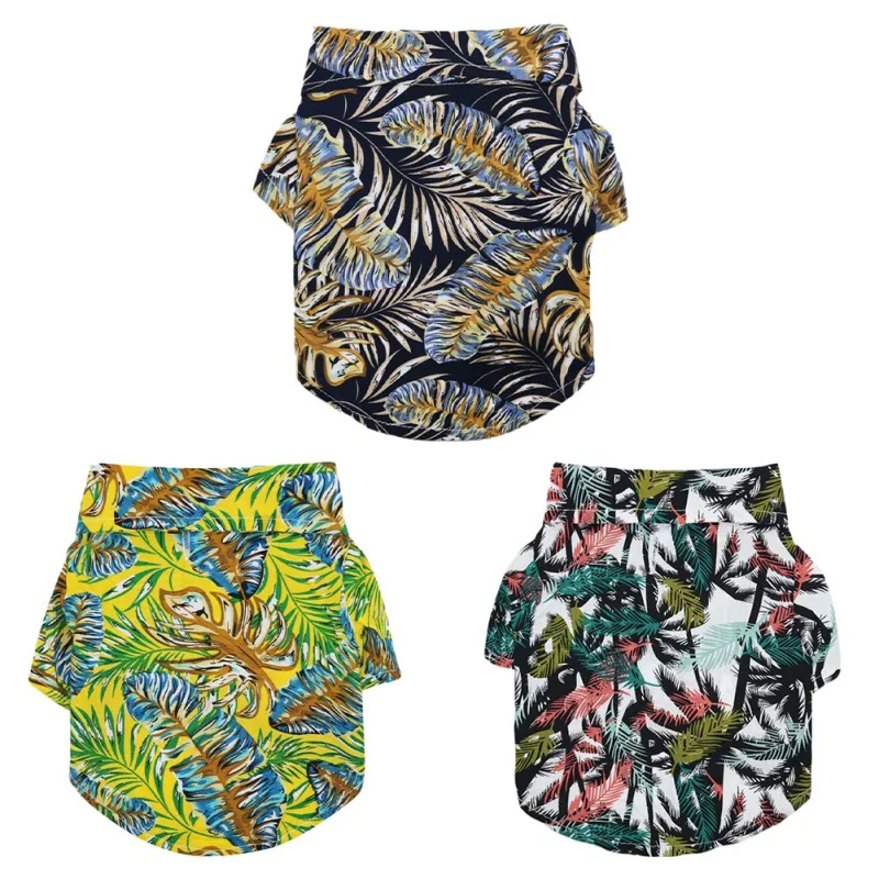 Гавайские летние рубашки для питомцев воздухопроницаемая пляжная одежда собак