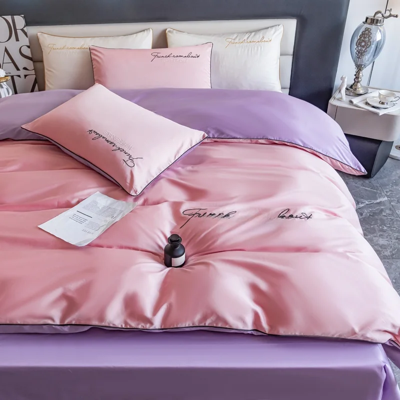 High end Class a Long-staple Cotton 60 Four-Piece Satin High-Grade Bed Sheet Quilt Cover Bedding Article