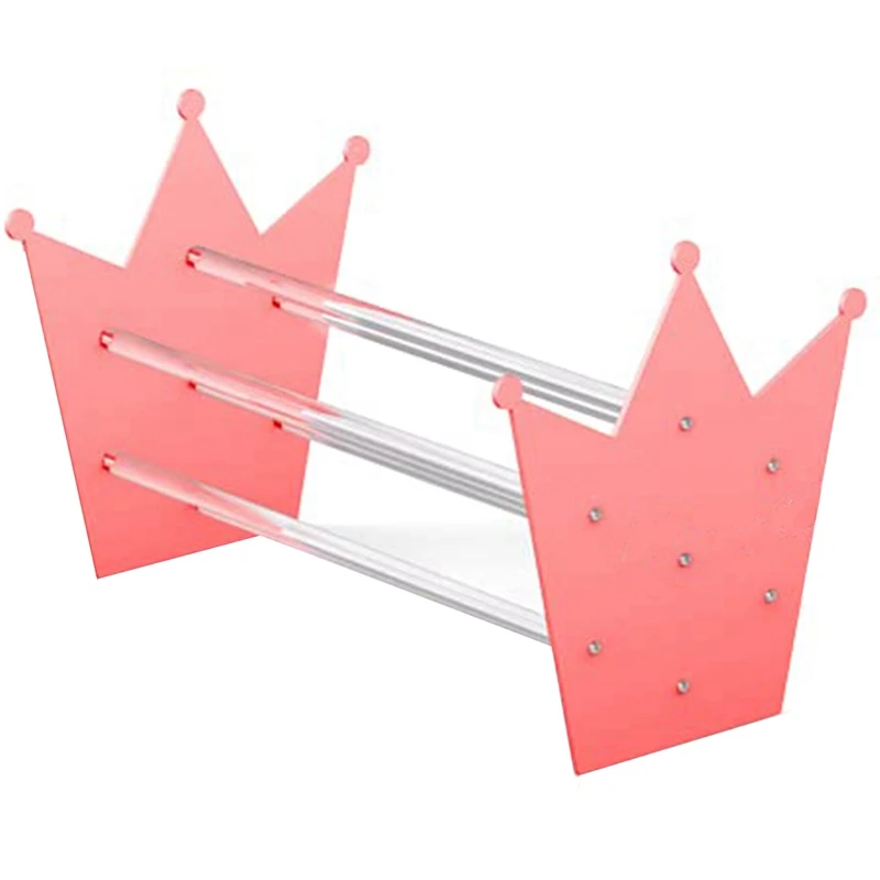 

Headband Storage Rack-Baby Pink Crown Can Hold Headband and Jewelry-Transparent Acrylic Headband Holder