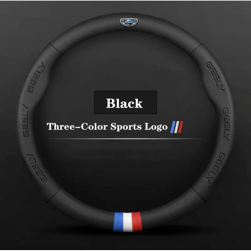 

For Geely Atlas Emgrand EC7 Coolray GS Bo Yue Bo Rui GT GX7 X6 NL3 GC9 Car 3D Embossing Logo Breathablesteering wheel Cover