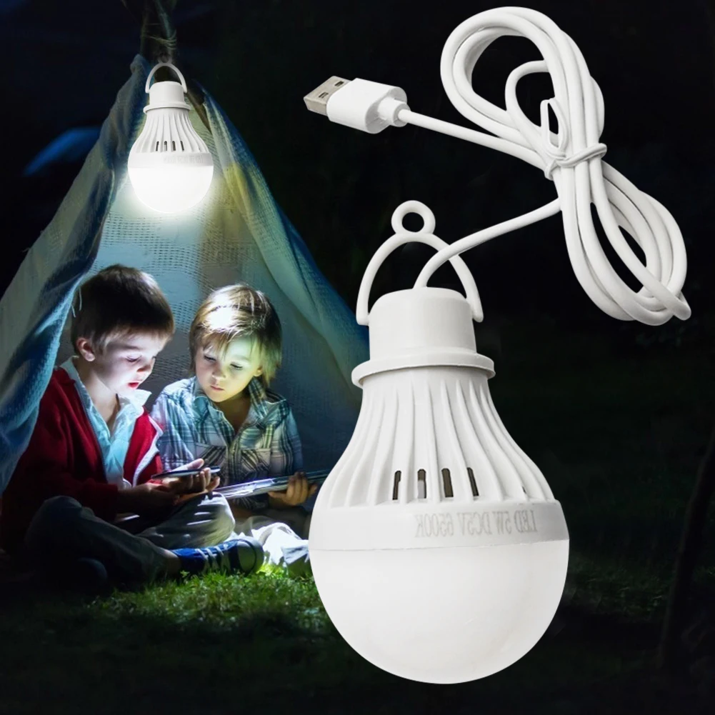 2/1 шт. сверхяркий портативный фонарь для кемпинга 5 Вт / 7 Вт USB светодиодная лампа для палатки 5 В для экстренного наружного чтения.