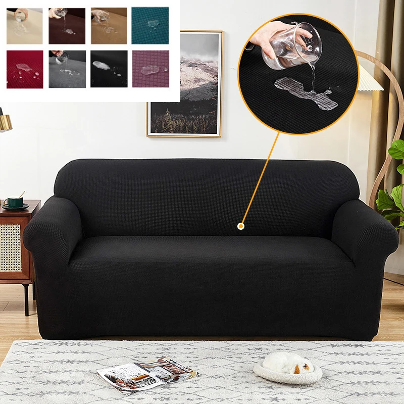 

Elastic Sofa Cover Waterproof Solid Color High Stretch Slipcover All-inclusive Elastic Couch Cover Sofa Covers for Living Room