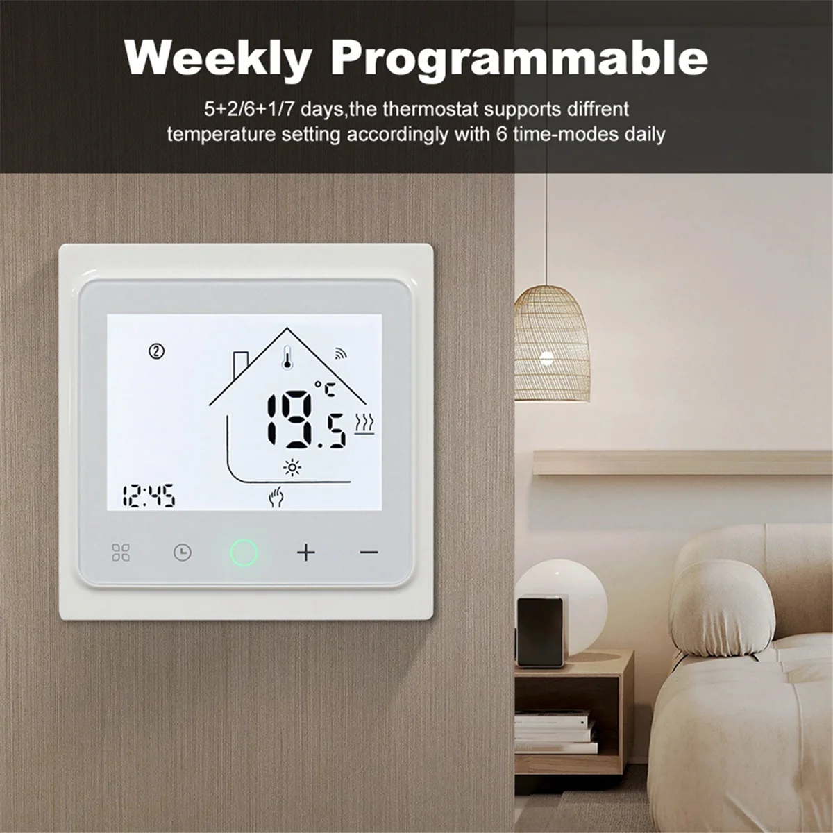 Смарт-термостат Tuya для теплого пола 16 А Wi-Fi