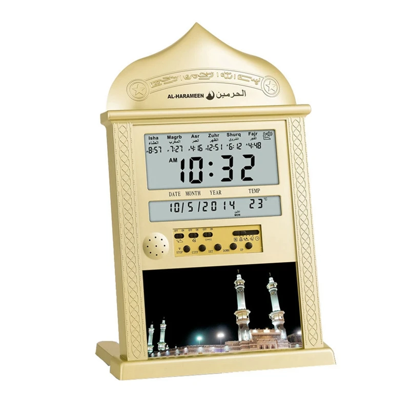

Молитвенные часы Azan, мусульманский настенный будильник с календарем для Исламской мечети азан, Декор для дома