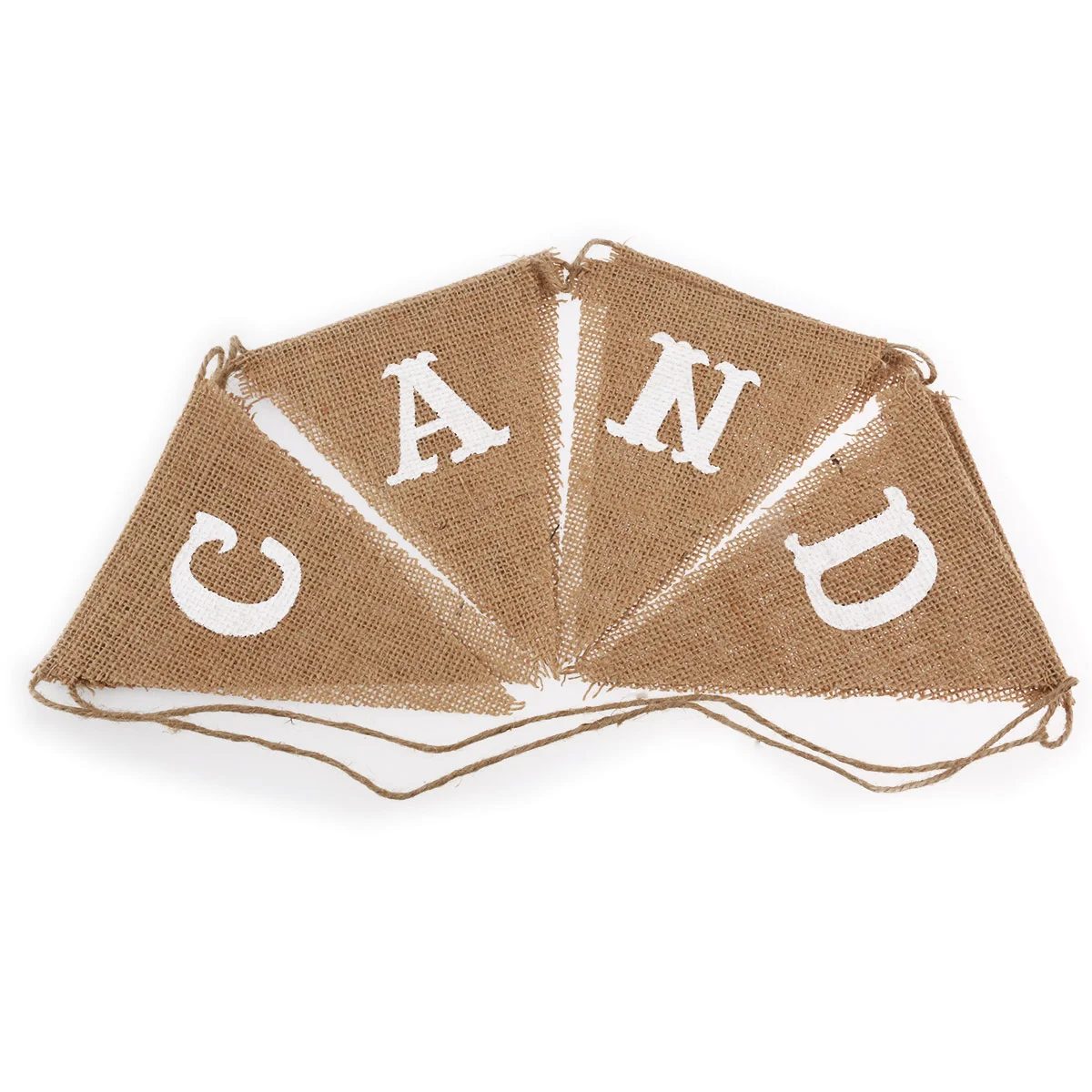 

8pcs CANDY BAR Burlap Flag Banner Wedding Party Decoration Bunting (Brown)