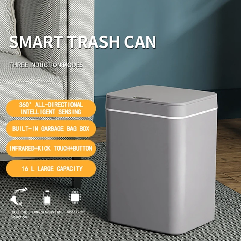 Индукционный мусорный бак автоматическая мусорная корзина ведро для мусора