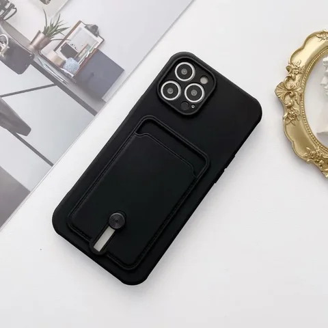Простой чехол для телефона iPhone 14 13 12 11 Pro Max X XS XR 8 7 Plus силиконовый чехол с карманом для карт мягкий чехол с полной защитой объектива тонкий