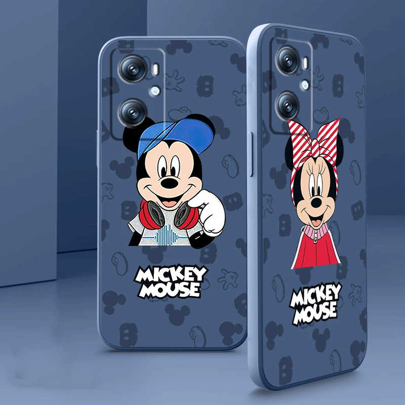 

Hot Mickey Minnie Couple Phone Case For OPPO Find X5 X3 F21 Lite A96 A94 A93 A77 A76 A74 A72 A57 A53S A16 A9 5G Liquid Rope