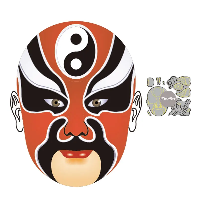 

2022 China Culture Facial Makeup Metal Cutting Dies For DIY Scrapbooking Photo Album Decor Embossing Paper Card Crafts Die