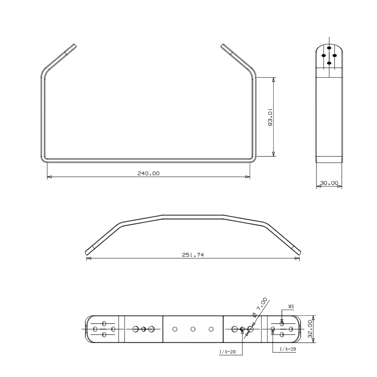 Подводный кронштейн для подводной съемки из алюминиевого сплава двойной Ручной