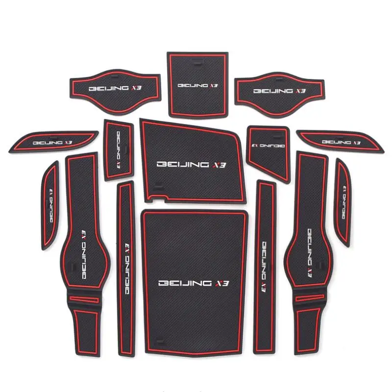 

Car Gate Slot Pad Car Door Groove Mat Cup Armrest Storage Pad For Baic Beijing X3 2019 2020 2021