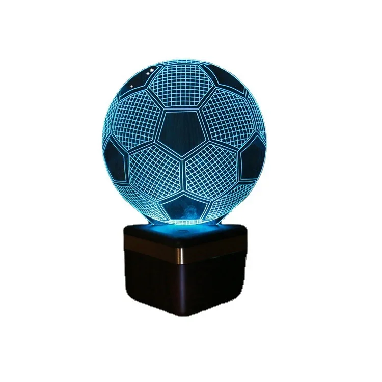 Трансграничный красочный 3D ночник Bluetooth App Control Football RGB Light Креативный подарок