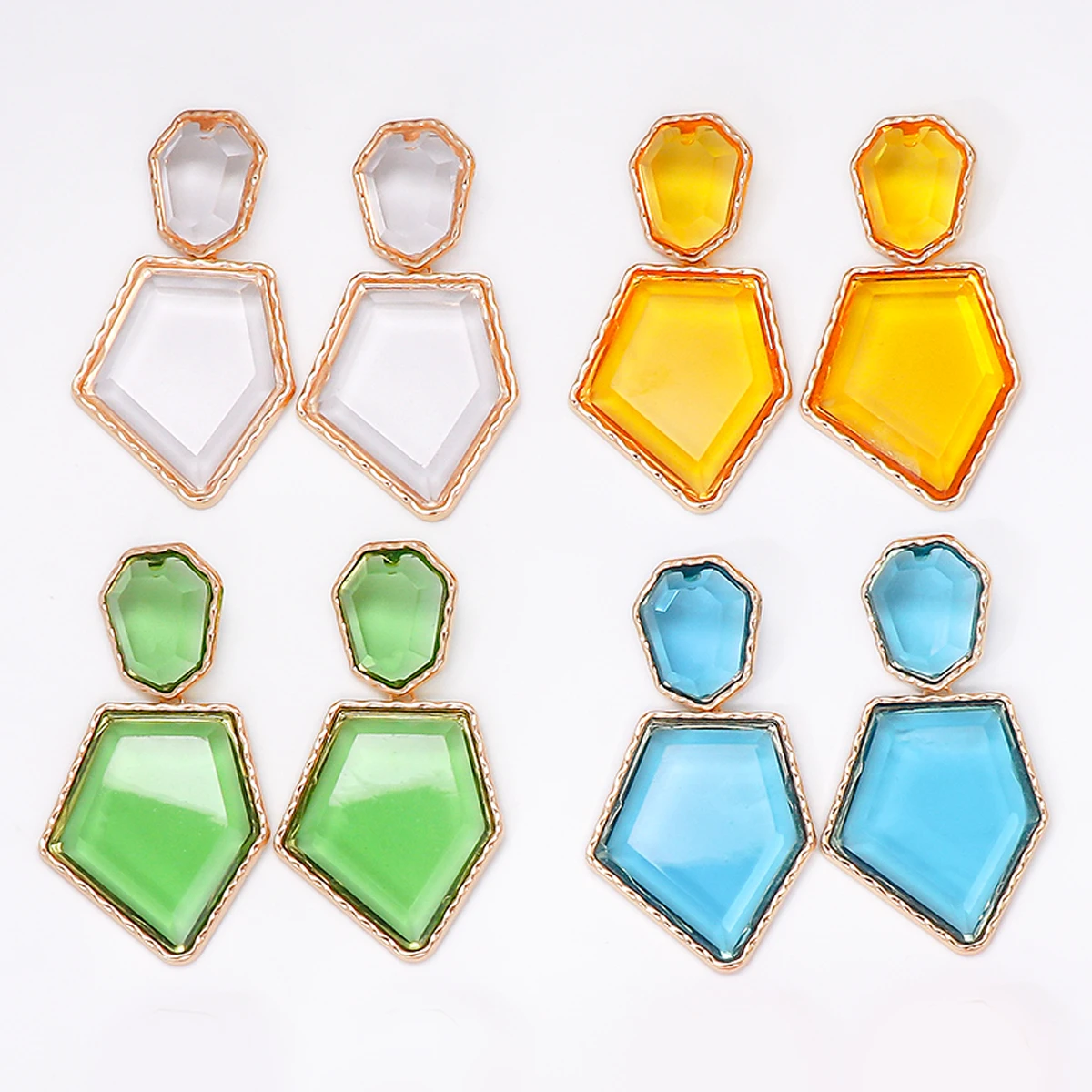 

2023 Trend New Transparent Acrylic Resin Geometric Drop Earrings for Women ZAA Exaggerate Statement Jewelry Party Accessories