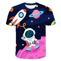astronaut space series new summer 3d t shirt kids funny casual game children boy girl clothes cool cartoon tshirt tops 3 14 year