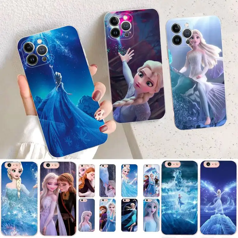 

Disney Elsa Phone Case For iPhone 14 11 12 13 Mini Pro XS Max Cover 6 7 8 Plus X XR SE 2020 Funda Shell