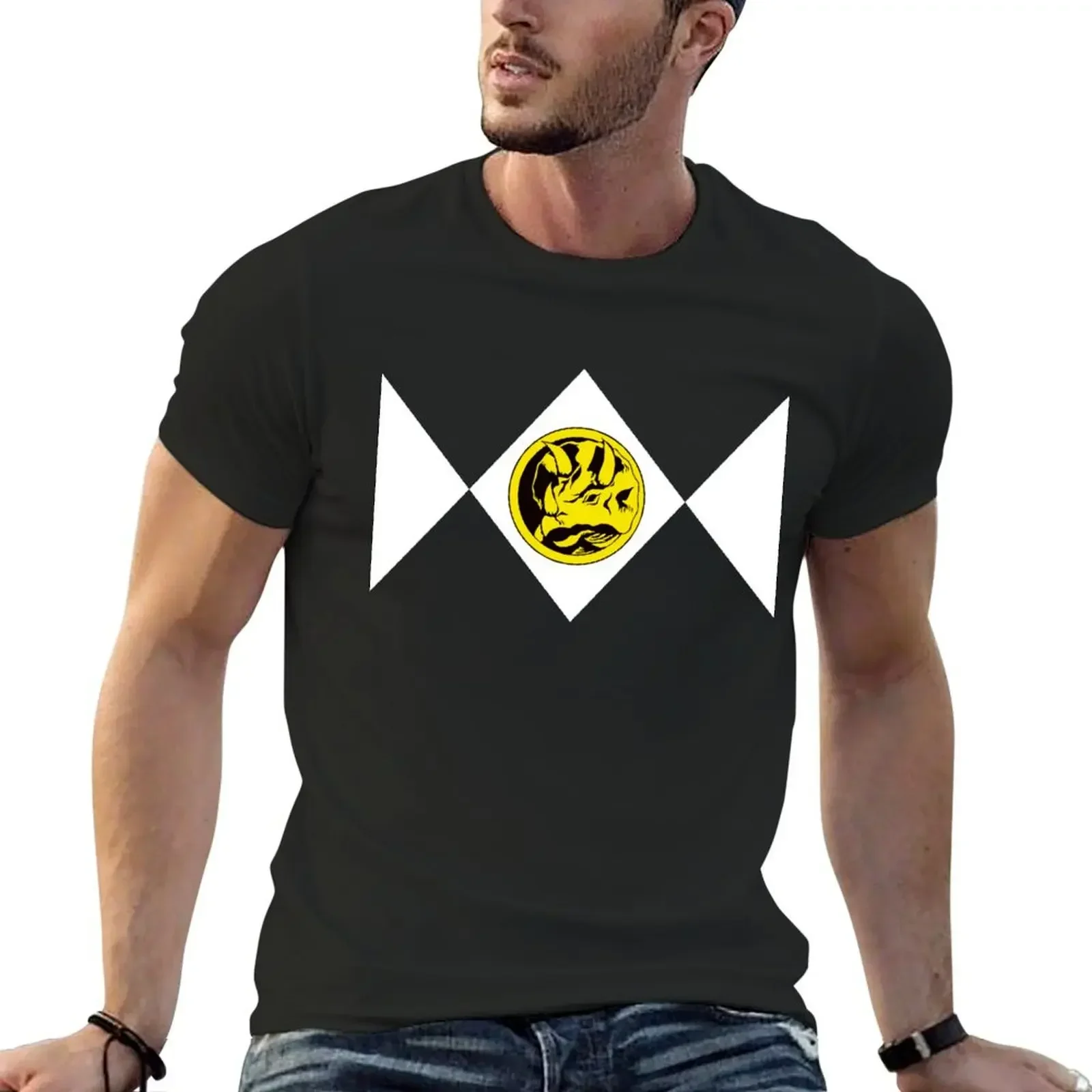 Футболка MMPR Blue Ranger With Coin летняя одежда топы больших размеров фигурки аниме