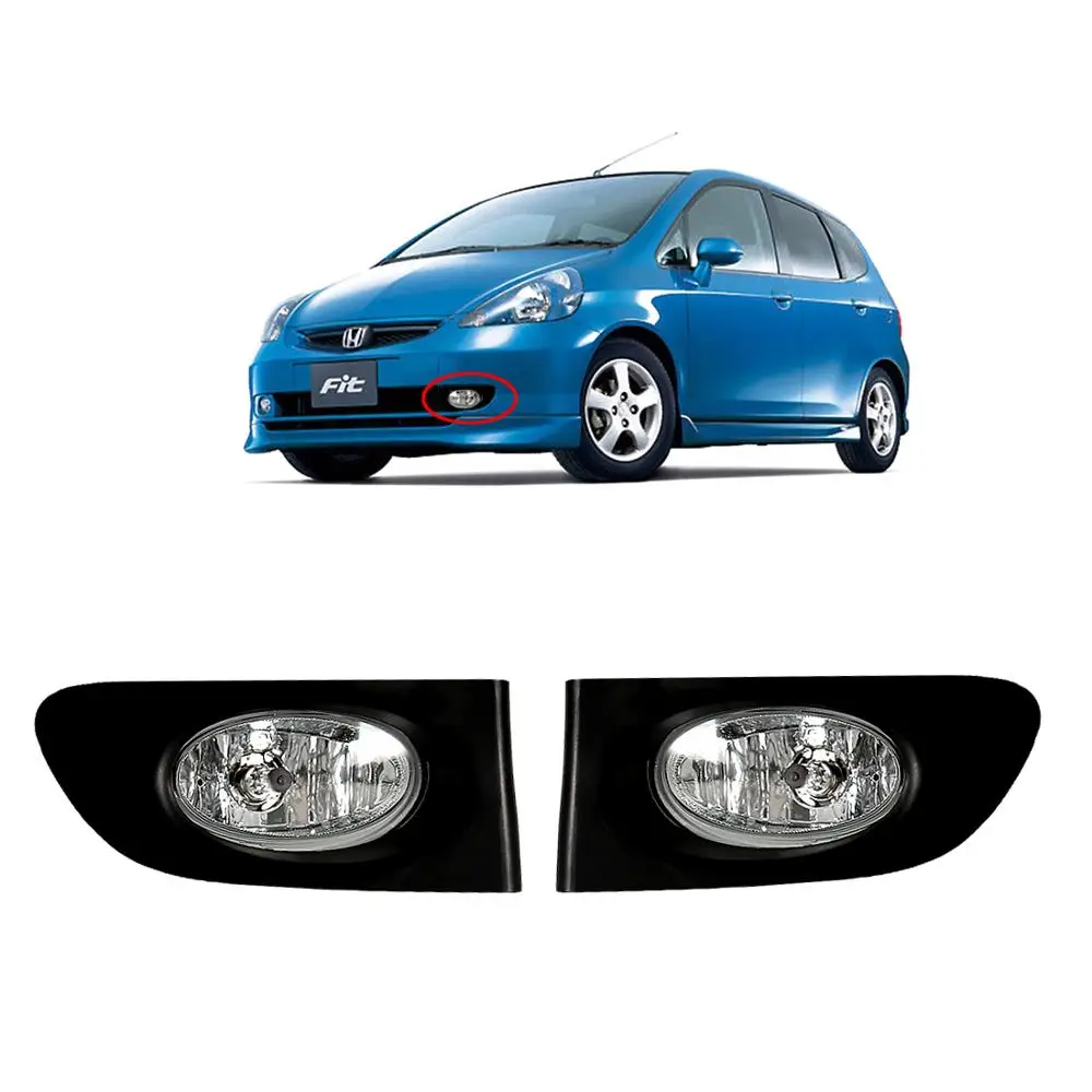 For Honda Fit Jazz 2003 2004 2005 2006 2007 RHD Car Front Bumper Fog Light HD036 H11 LED With Wires Switch 12V 55W Headlights