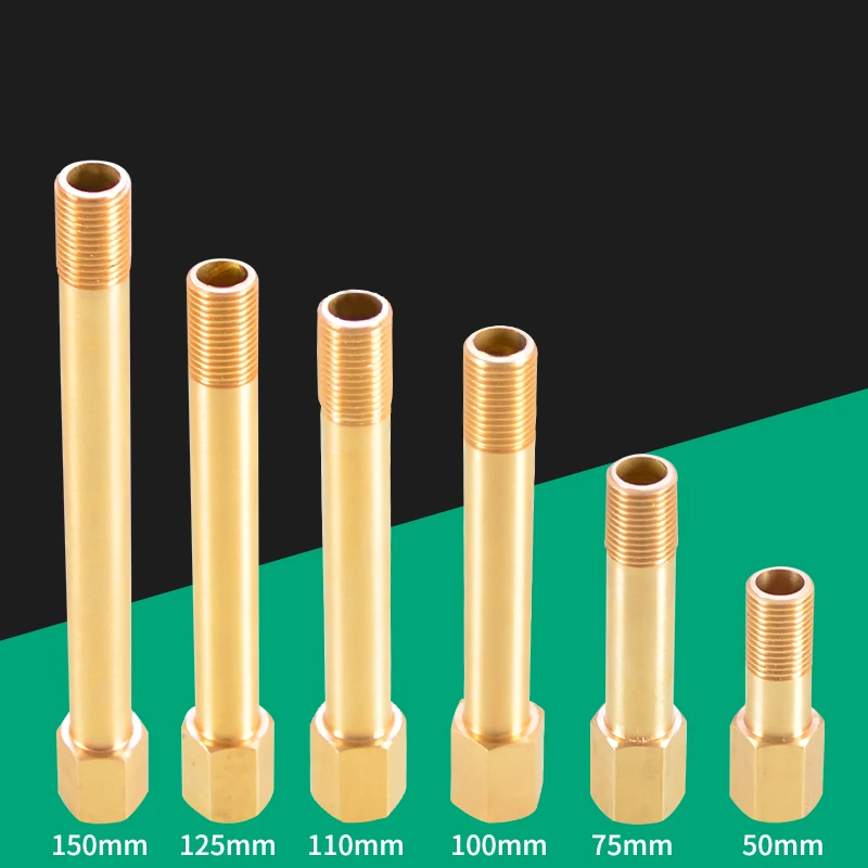 

Brass Pipe Fitting - Extend Lenght Female x Male Connector 1/8" 1/4" 3/8" x 50/75/100/125/150mm BSP Jointer Ada