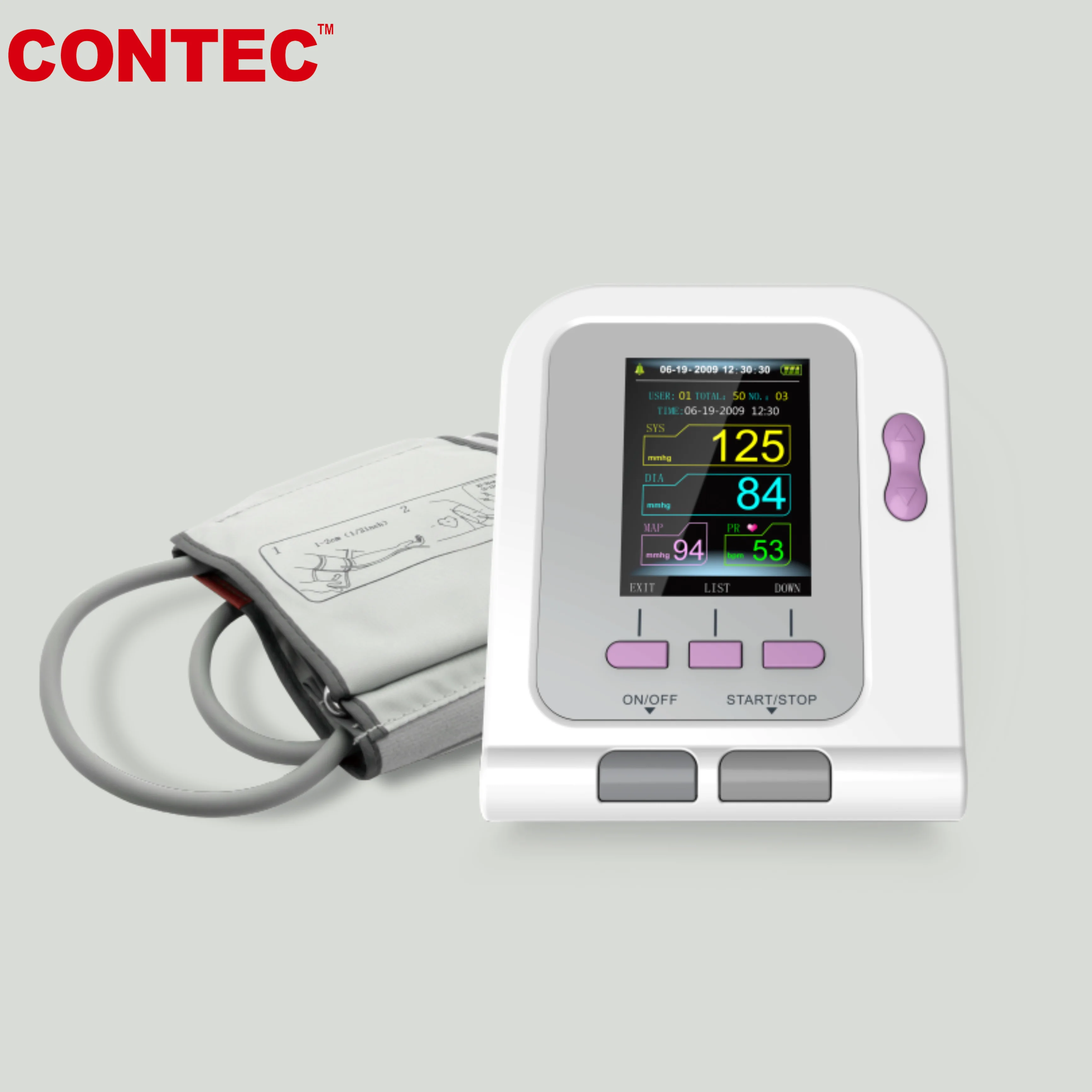 CONTEC Digital Arm Blood Pressure Monitor CONTEC08A With Adult Cuff Free Shipping