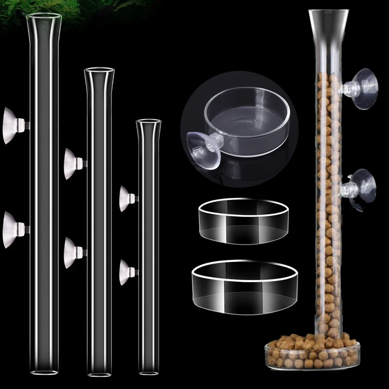 

Glass Accessories Snail Tube Dish Bowl Feeder Aquarium Food Aquarium Shrimp Tank Feeding Feeding Clear Tool Fish