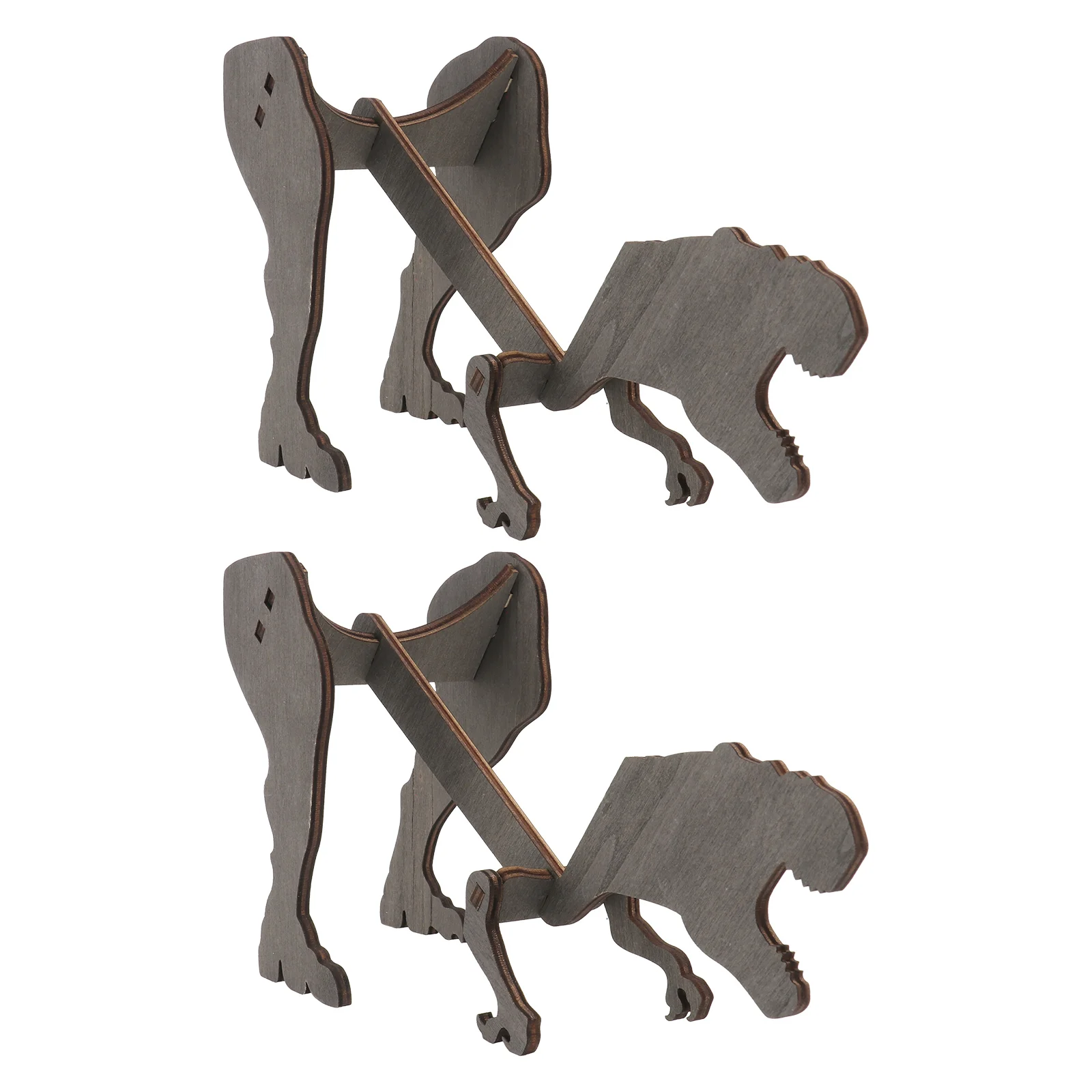 

2Pcs Creative Wooden Shelf Modeling Rack Desktop Craft