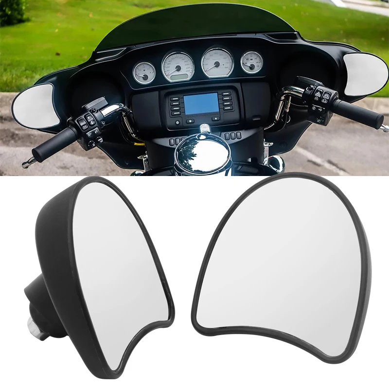 

Motorcycle Black Rear View Side Rearview Mirror Batwing Fairing Mount For Harley Electra Glide Ultra Limited Tri Glide 14-Later