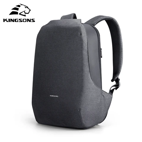 Противоугонный рюкзак с USB-зарядкой для мужчин Kingsons, 15,6-дюймовый, черный/синий/розовый