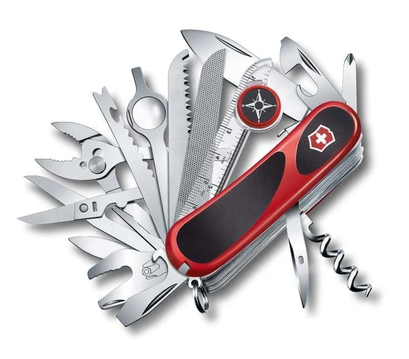 Нож перочинный VICTORINOX EvoGrip S54 85 мм 32 функции с фиксатором лезвия красный/чёрный |