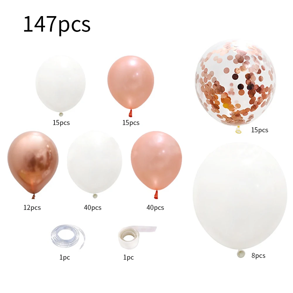 

147pcs Easy Install Home Indoor Outdoor Garland Birthday Yard Balloon Arch Kit Adhesive Dot Graduation DIY Christmas With Chain