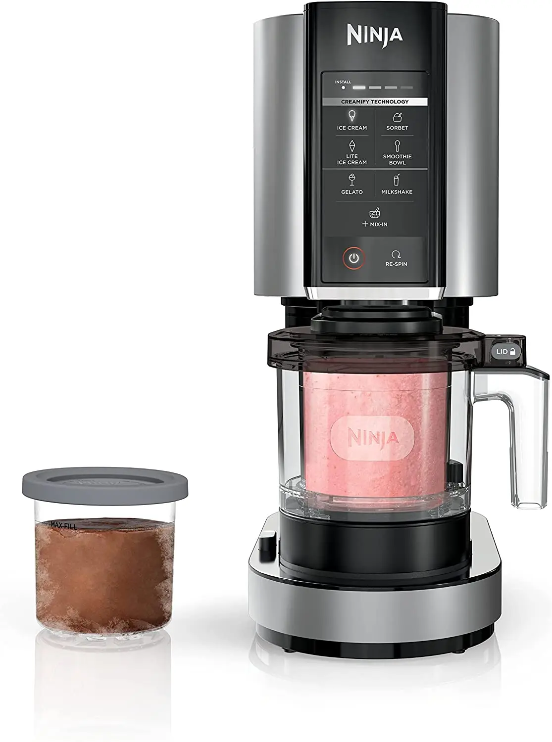 

NC301 CREAMi Ice Cream Maker, for Gelato, Mix-ins, Milkshakes, Sorbet, Smoothie Bowls & More, 7 One-Touch Programs, with (2)