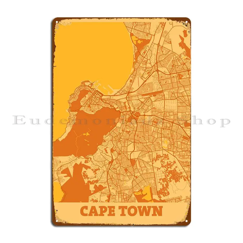 

Плакат с изображением Кейптаун закат городская карта металлический плакат клубный бар печать на заказ клубный жестяной плакат