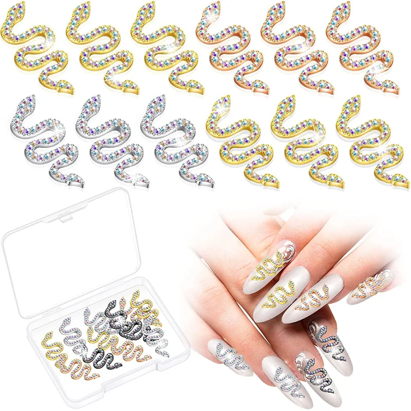 12 шт./коробка, блестящие украшения для ногтей