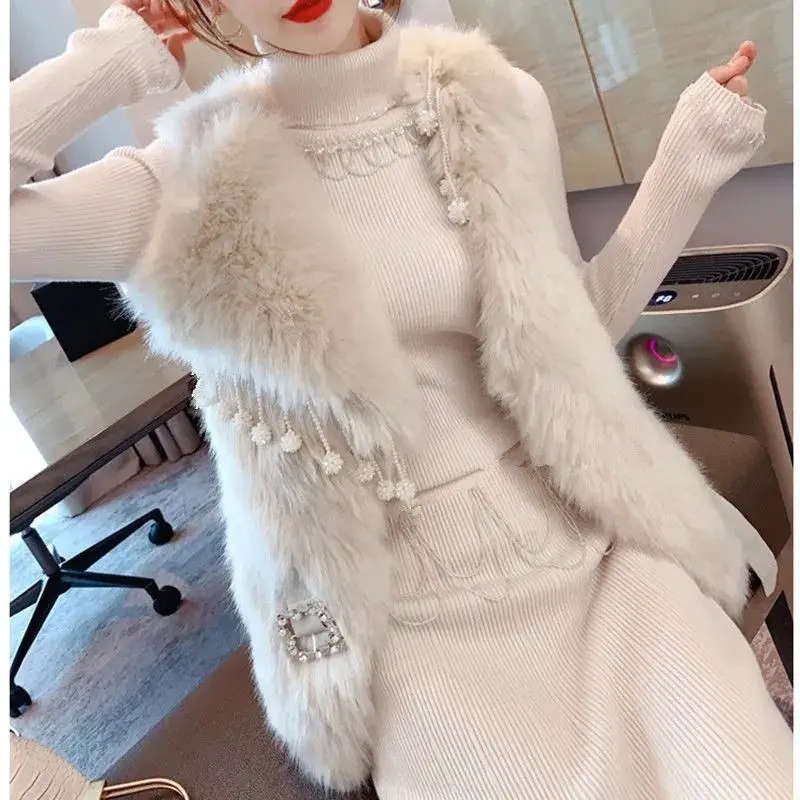 Женский укороченный зимний жилет из искусственного меха осенний кардиган пальто