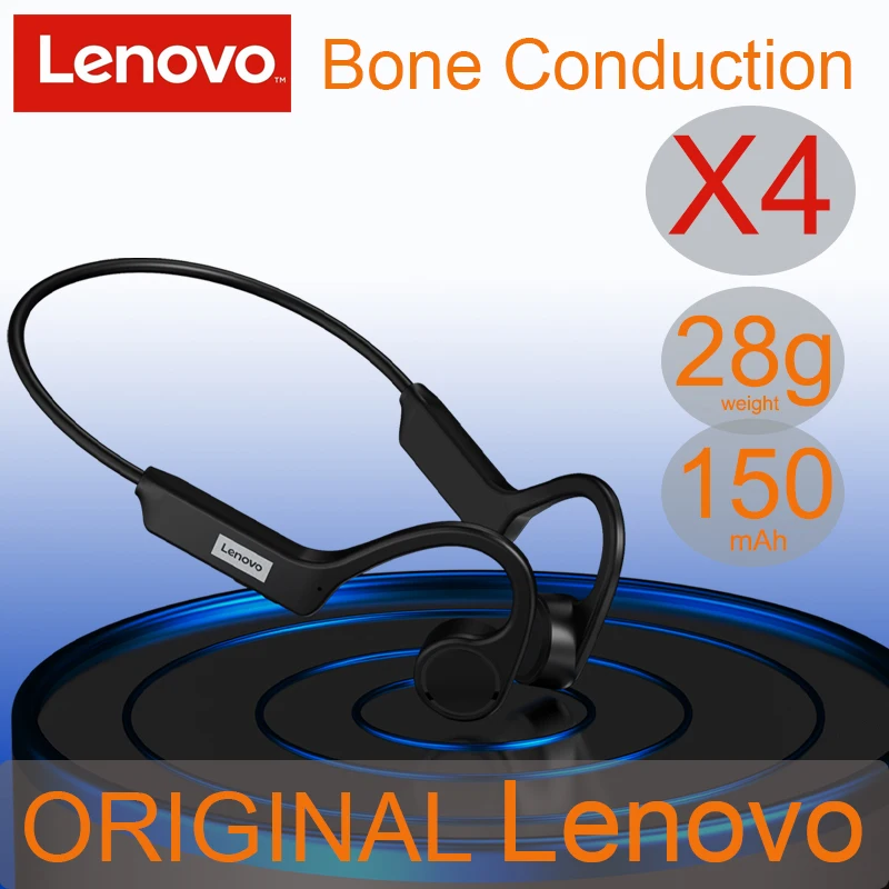 

2021 Lenovo X4 Bone Conduction Bluetooth Earphone Sport Running IPX5 Waterproof Wireless Headphone 150mAh Long Standby Headset