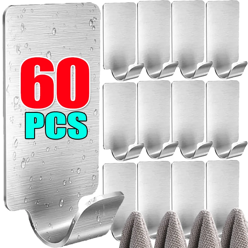 60/1 шт. мини самоклеящийся крючок из нержавеющей стали маленькая настенная