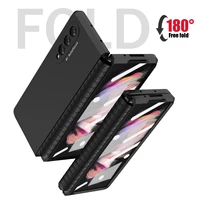 hinge soft coverage full body case for samsung galaxy z fold 3 2 w21 w22 5g with front screen glass armor anti knock slim cover