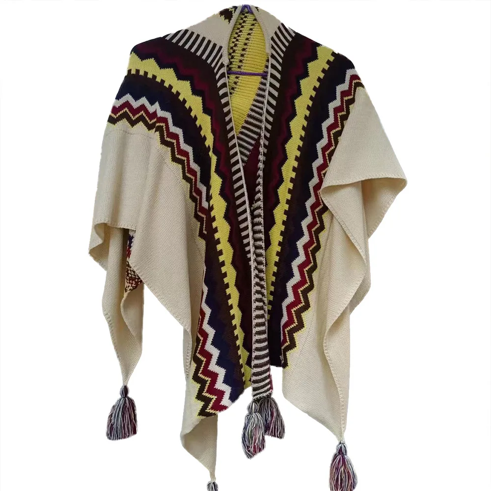 

Bohemian Wind Su Cape Knitted Warm Yunnan Great Northwest Xinjiang Travel Scarf Ethnic Cape