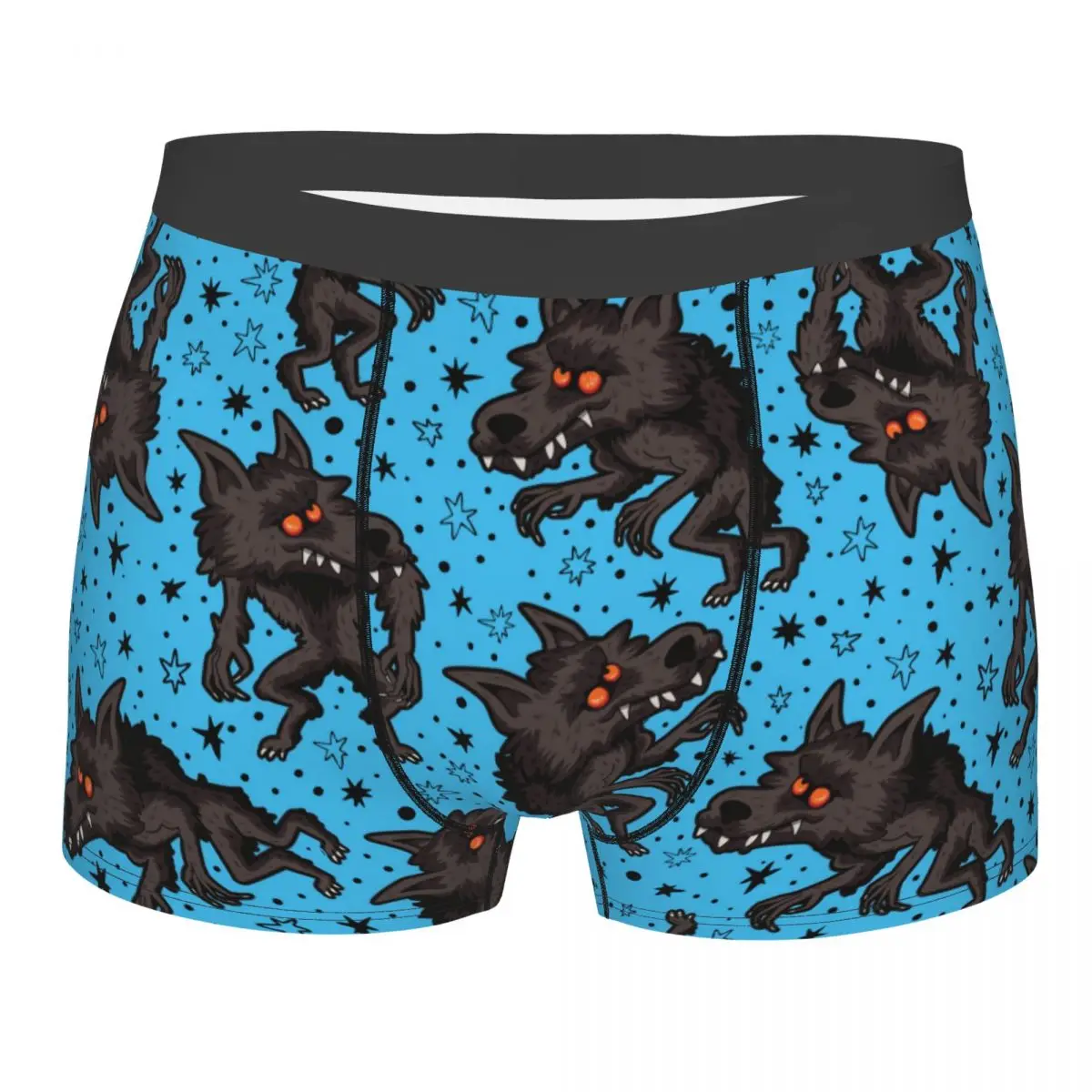 

Novelty Boxer Shorts Panties Briefs Men's Dogman Beast Of Bray Road Cryptid Blue Underwear Polyester Underpants for Male