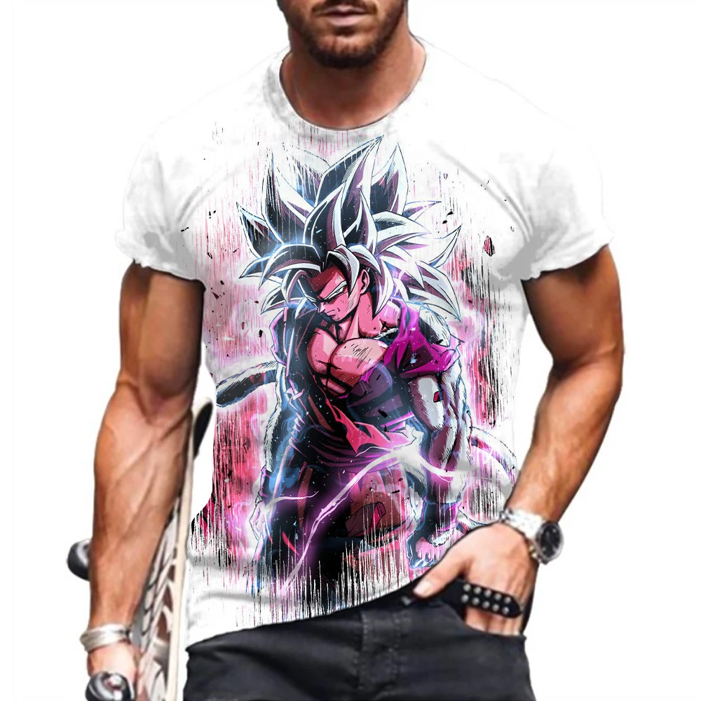 

Men's T-Shirt Goku Vegeta Dragon Ball Z Harajuku Saiyan Short Sleeved New 110-6XL Majin Buu Summer Tops Trend Streetwear Y2K