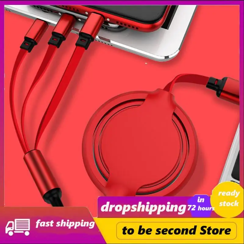 

Office Accessories Charging Data Cable Folding-resistant High-quality Data Transfer Cable 3 In 1 Portable Data Line Telescopic