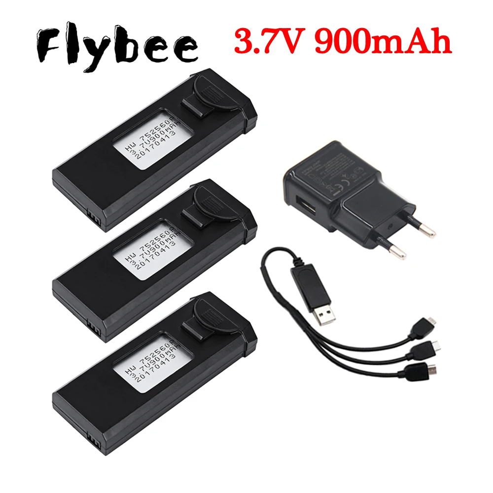 Аккумулятор Lipo 3,7 в 900 мАч и зарядное устройство 3-в-1 для VISUO XS809 XS809S XS809HW XS809W, запчасти для радиоуправляемого квадрокоптера, аксессуары для радиоуправляемого дрона