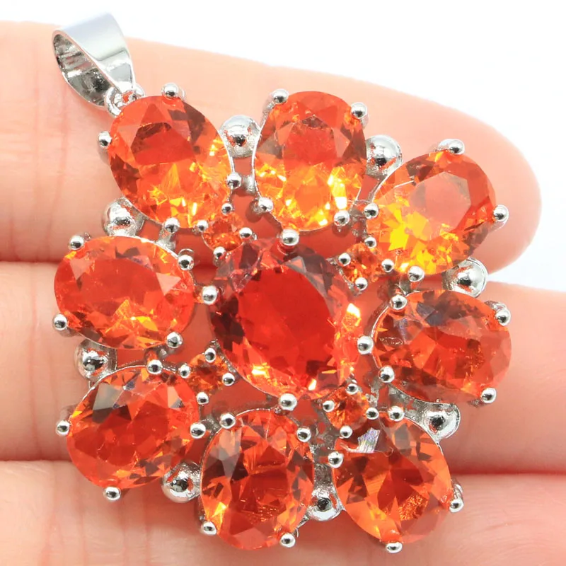 

Женский кулон из серебра 14,8 пробы, разноцветный родилит, перидот, танзанит, фотошпинель, топаз, подарок для женщин, 925 г