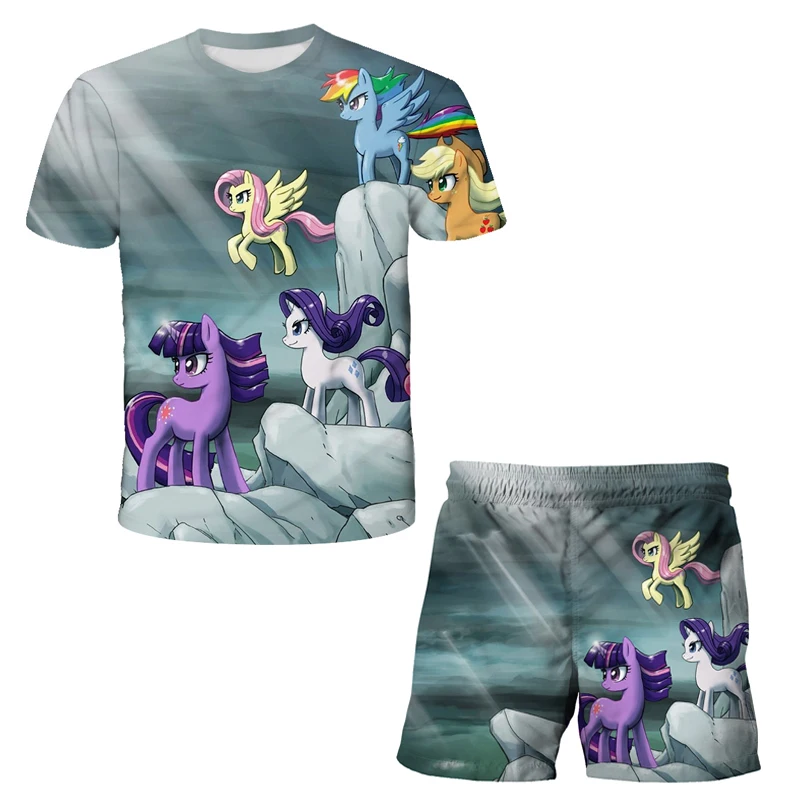 

Футболка и шорты для мальчиков и девочек 4-14 лет, с 3D-принтом