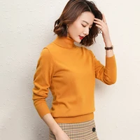 high lapel cashmere sweater womens knitted sweater bottomed sweater pullover long sleeve inside knitted sweater