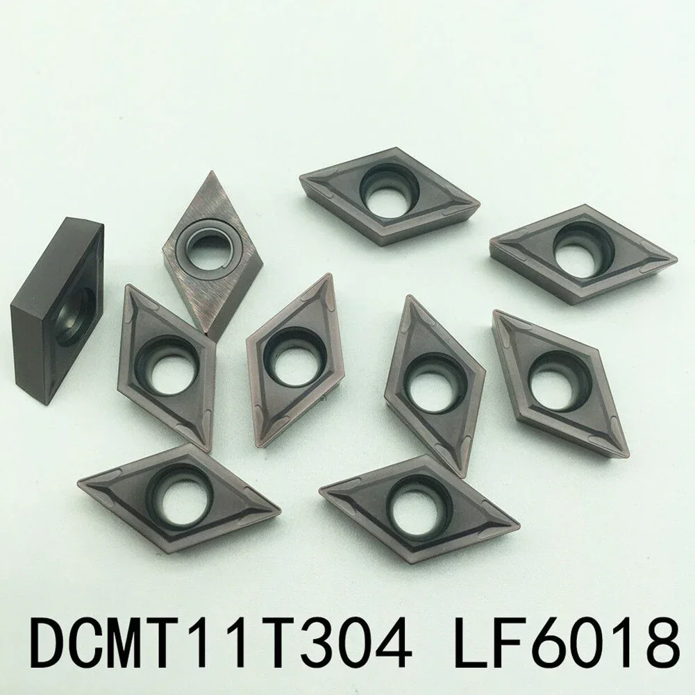 10 шт. DCMT11T304 LF6018 DCMT32.51 твердосплавная токарная вставка с ЧПУ для нержавеющей стали