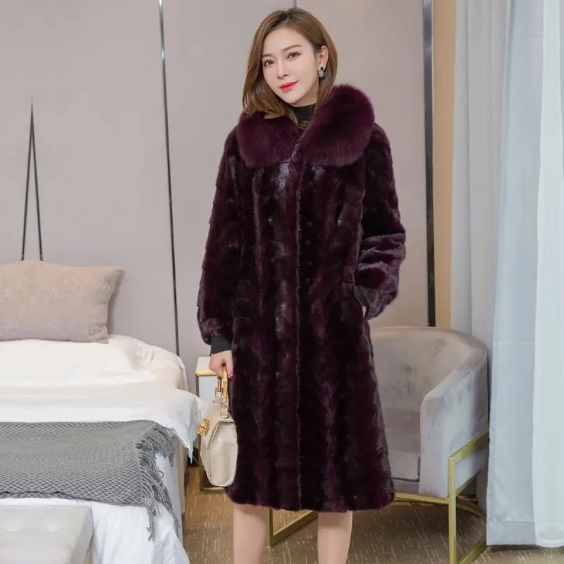 2022 New Fashion Whole Mink Fur Coat Women Jackets Winter Thick Warm Outwear Elegant Windproof Cold Loose Oversize Coat enlarge