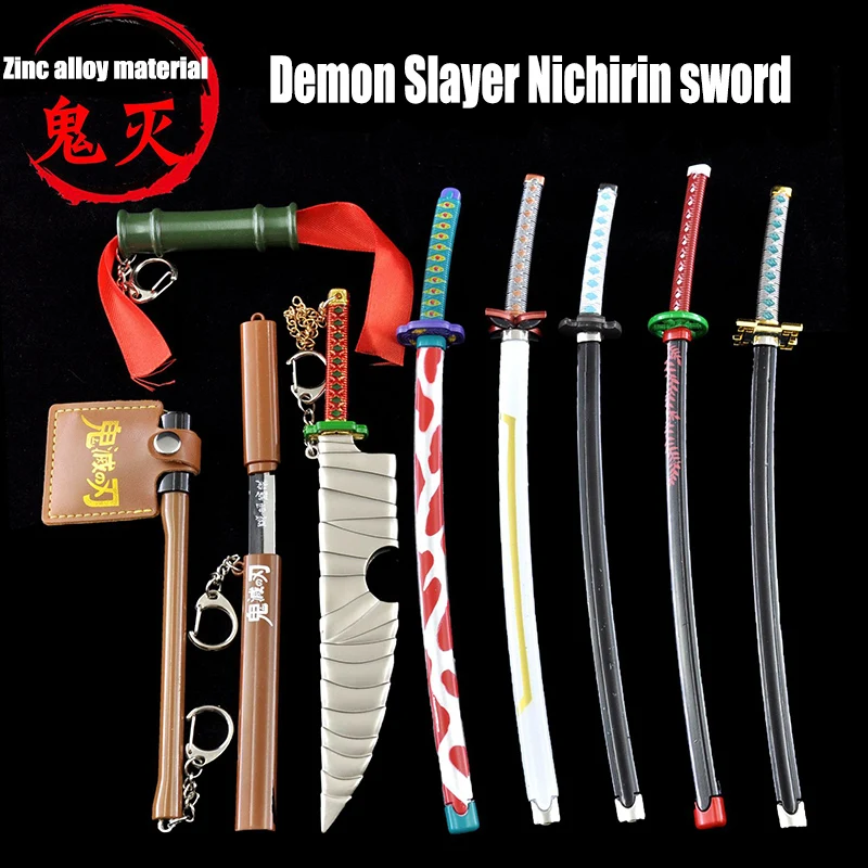 

25cm Metal Japanese Samurai Katana Demon Slayer Sword Blade Kimetsu No Yaiba Espadas Manga Anime Accessories Toy Weapon Prop